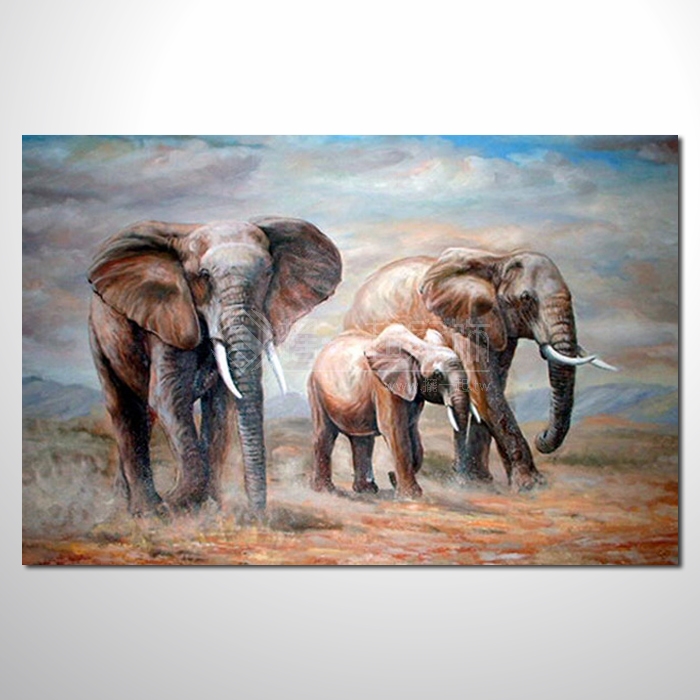 動物王國 大象12 油畫 裝飾...