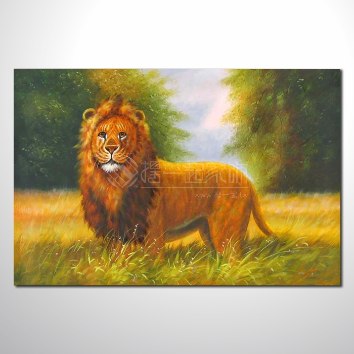 動物王國 獅子01 油畫 裝飾...