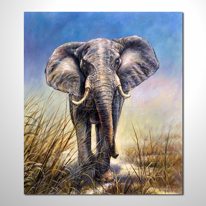 動物王國 大象20 油畫 裝飾...