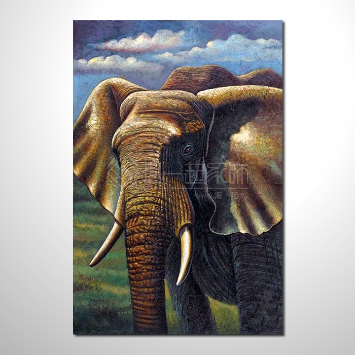 動物王國 大象22 油畫 裝飾...