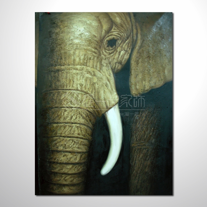 動物王國 大象24 油畫 裝飾...