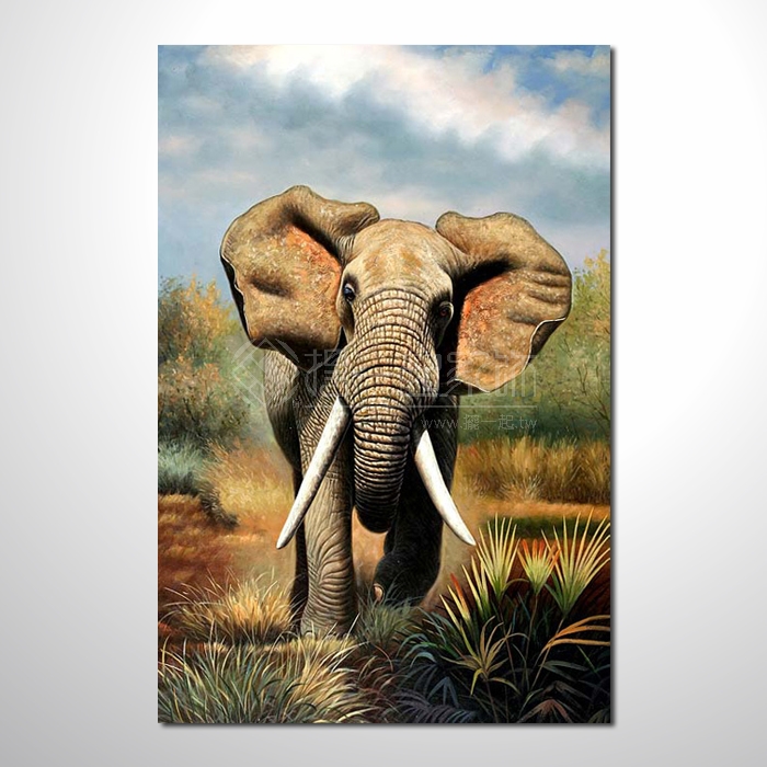 動物王國 大象27 油畫 裝飾...
