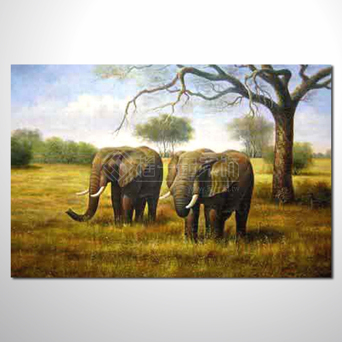 動物王國 大象04 油畫 裝飾...