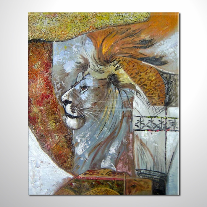 動物王國 獅子06 油畫 裝飾...