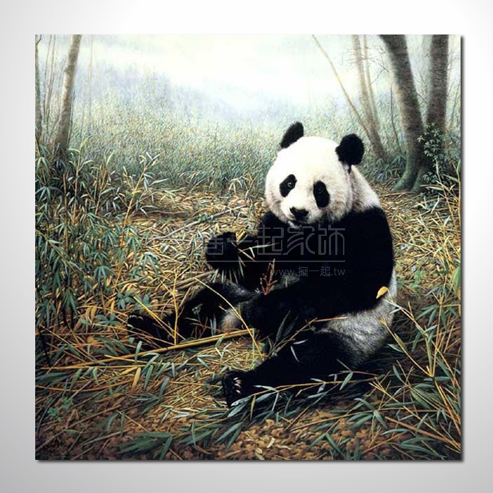 動物王國 熊猫 油畫 裝飾品 ...