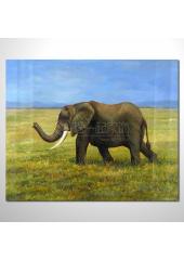 動物王國 大象17 油畫 裝飾...