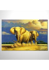 動物王國 大象01 油畫 裝飾...