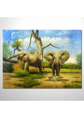 動物王國 大象05 油畫 裝飾...