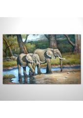 動物王國 大象07 油畫 裝飾...