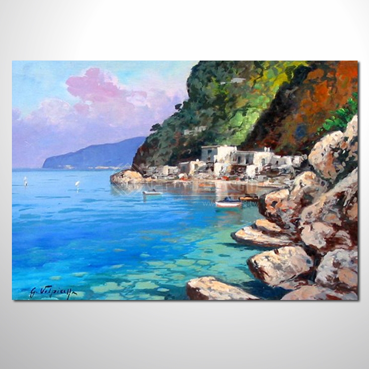 蔚藍地中海064 風景 油畫 ...