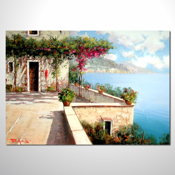 蔚藍地中海097 風景 油畫 ...