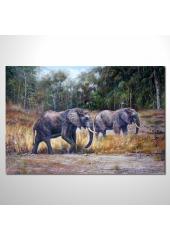 動物王國 大象08 油畫 裝飾...
